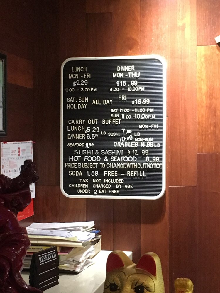 Main Chinese Buffet Menu - Image 1